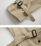 Korean Style Spring Trench Coat Man Streetwear Windbreaker Men Solid Business Casual Loose Sashe Fashion Long Overcoat 남성 트렌치코트