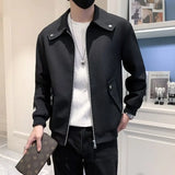 Spring Autumn KPOP Fashion Style Harajuku Slim Fit Tops Loose Casual All Match Korean Style Outerwear Zipper Long Sleeve Jacket