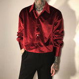 Spring And Autumn New High-Quality Shiny Long-Sleeved Gold Velvet Shirt Unisex Fashionable Temperament Casual Shirt Jacket
