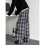 Summer Casual Pants Men Oversized Retro Plaid Pants Men Streetwear Hip-hop Loose Wide Leg Pants Mens Trousers Plus Size 5XL