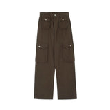 Cargo Pants Men Multi Pockets Chic Solid All-match Fashion Comfortable Functional Techwear Outer European Baggy Mopping Trousers