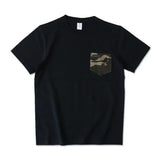 265g Thick Retro Cotton Heavy T-shirts Seamless Round Neck Pocket Short-sleeved Tshirts Men Tops Tee Breathable Skin-friendly