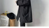 Hooded Trench Men Baggy Zip-up Overcoat Fashion Ulzzang Handsome Daily Pockets Mature Streetwear Personality Spring Autumn Soft