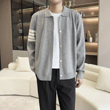 Japanese Retro Men's Cardigan Coats Light Luxury Knitted Lapel Long Sleeve Sweater Jacket Leisure Premium Quality Knitwear M-3XL