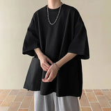 Men's Pocket Patchwork O-Neck Solid Short Sleeve T-Shirts Loose Fashion Summer New Plus Size Basic Tops Trend Casual Men Clothes