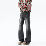 Fashion wide leg jeans Men trend Casual Pantsbell-bottoms unisex washed Jeans Skinny Work Trousers Male Jeans Men Clothing