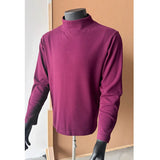 Spring Long Sleeved T-shirt Men Slim Fit Casual Stand Up Collar T Shirt Men Streetwear Korean Casual Pullover T Shirt Mens Top