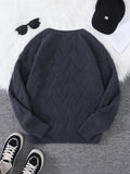 New\Japanese Style Round Neck Couple Sweater Plain Weave Style Casual Versatile Trendyy Men's Long-Sleeved Sweater Top