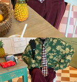 Hong Kong Style Retro Maple Leaf Long-sleeved Shirt Women in Autumn Trendy Niche Design Sense Loose Couple Top Shirt Aesthetic