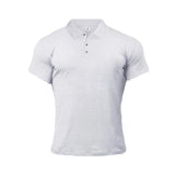 New Summer Fashion Mens Polo Shirt Stretch Cotton Gym Clothing Sports Polos Male Spring Casual Short Sleeve Breathable T Shirt