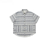 Japanese Retro Blouse Loose Ethnic Short-sleeved Shirt Men Women Korean Summer Fashion High-end College Style Versatile Shirt