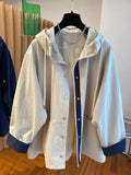 Classic High-end Hooded Windbreaker Women Spring Autumn Style 2025 New Loose Versatile Trendy Hooded Mid-length Jacket