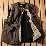 Japan Retro Heavy Twill Fabric Tooling Vest Functional Waistcoat Loose Fashionable High-end Pocket Couple Jacket Top Aesthetic