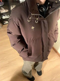 American Retro Texture Parkas Matte Stand Collar Bread Jacket Cotton Coat Korean Winter New Women Loose Padded Jacket