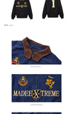 American Retro High-end Fashion High Street Jacket Men Women Couple Autumn Winter Trendy Splicing Embroidered Short Men's Jacket