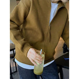 New Japanese Popular Men Cardigan Jacket Luxury Trendy Turtleneck Knitted Zip-up Long Sleeve Sweater Coat Premium Knitwear M-3XL