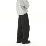 American Style Wide Leg Straight Cargo Pants Letter Printed Men's Baggy Casual Fashion Overalls Streetwear Male Mopping Trousers
