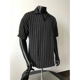 Men Slim Fit Striped Polo Collar T-Shirt Summer Casual Breathable Cotton Comfortable Fashion Tee Shirt Top Striped Mens Clothing