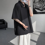 T shirt men Oversized Polo Collar Soft Comfort Tshirt Loose Fit Breathable Tee Casual Streetwear Top Summer Mens Fashion Apparel