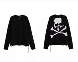 Thick Heavy Sweater Men Women 1:1 High Quality Skull Logo Digital Print Mastermind Japan Pullover Sweater