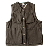 Japan Retro Heavy Twill Fabric Tooling Vest Functional Waistcoat Loose Fashionable High-end Pocket Couple Jacket Top Aesthetic