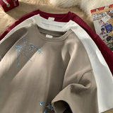 Men's Oversized T-shirts Fashion White 5XL Cotton T Shirt for Men Casual Summer Wear Bird Print Tee Shirts Men Clothing