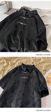 Summer Short-sleeved Shirt Men's New Chinese Men's National Trend Shirt Loose Large Size Metal Button Couple's Top Aesthetic