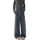 Grey Black Suit Pants Men Fashion Society Mens Dress Pants Korean Loose Casual Straight Pants Mens Office Formal Trousers M-3XL