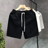 Men's Clothing Solid Color Trendy Casual Shorts Summer New Brand Versatile Sport Drawstring Shorts Fashion Casual Loose