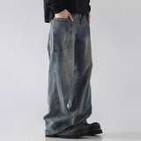 Spring and Autumn American Street Men and Women Trendy Personalized Straight Tube Washed Jeans Couple Loose Retro Casual Pants