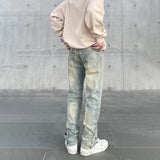 Autumn Skinny Jeans Men Y2k Vintage Street Casual Fashion Trousers Slim Streetwear Distressed Zip Stretch Denim Pants New Winter