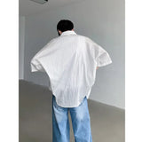 Summer Short Sleeved Shirt Men Fashion Society Mens Black Formal Dress Shirt Korean Loose Casual Shirt Mens White Shirts