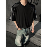 Summer Short Sleeved T-shirt Men Oversized Fashion V-neck T Shirt Men Streetwear Korean Loose Pullover T Shirt Mens Top M-3XL