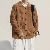 American Cargos Knitted Men Cardigan Luxury Trendy Textured Long Sleeve Button-down Sweater Coats Premium Quality Knitwear M-3XL