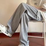 Summer Casual Pants Men Fashion White Straight Pants Men Japanese Streetwear Loose Pleated Pants Mens Black Trousers M-3XL