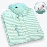 Men's Classic Plaid Oxford Long Sleeve Shirts Pocket 100% Cotton Business Casual Formal Standard Fit Workwear Button Down Shirts