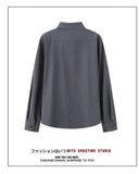 New Naples Business Men Shirts Light Luxury Textured Lapel Striped Long Sleeve Cardigan Leisure Premium Commuter Blouse S-4XL
