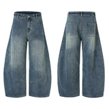 Baggy Classic Jeans Men's Vintage Wash Cotton Wide-leg Denim Pants Loose Fashion Spliced Streetwear Trendy Hip-hop Y2K Trousers
