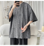 Summer Chic Fashion Casual Holes Short Sleeve T-Shirts For Men Clothing O-Neck Loose Casual Tee Shirt Homme Streetwear