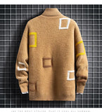Winter American Men and Women Trendy High Collar Sweater Couple High Street Personalized Simple Knitted Base Sweater y2k