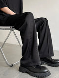 Men Casual Solid Pants Straight Drawstring Thin Breathable Advanced Fashion Shopper Chic Korean Style High Street Comfortable