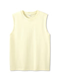 Korean Style Men Tank Top Loose Fit Gym Vest Sports Tops 100% Cotton Men's Basic Sleeveless Tee Shirts