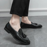 New Classic Men's Business Shoes with British Breathable Simple Tassel Leather Shoe Style Casual Formal Shoes, Men's Sizes 38-46