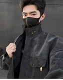 Street Zipper Jacket High-end Handsome Stand-up Collar Coat American 2025 Retro Handsome Work Jacket Loose Top Urban