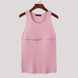 Men Tank Tops Zipper Solid Color Streetwear O-neck Sleeveless Stylish Vests Skinny Summer Casual Men Clothing S-5XL