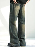 Men Summer NEW Patchwork Vintage Wide Leg Soft Jeans Carago Loose Oversized 3XL Daily Pants Men Straight Leg Goth Trouser