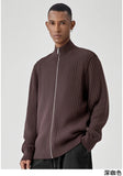 New Korean Fashion Men Cardigan Jacket Light Luxury Trendy Turtleneck Knit Zip-up Long Sleeve Sweater Coat High Quality Knitwear