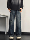 Spring and Autumn Men and Women Trendy Personalized Straight leg Jeans American Couple Loose Retro Harajuku Casual Pants y2k