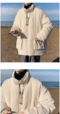 Korean style autumn and winter men and women trendy personalized corduroy jacket for couples loose retro Harajuku casual top y2k
