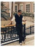 New Korean Fashion Polo Neck Men Sweater Vest Light Luxury Retro Business Knitted Sleeveless Waistcoats Leisure Premium Knitwear